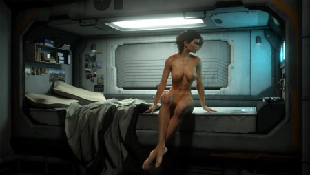 Naked women in a spaceship