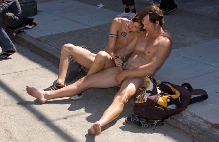 Men with an erection in public