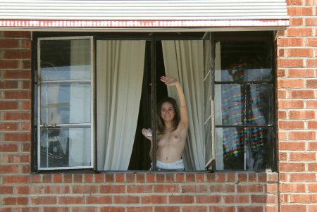 Girl in the window naked