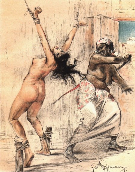 The punishment of the girl is a slave