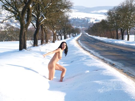 Boys naked in the snow