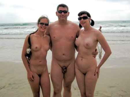 Naked married couple on the beach