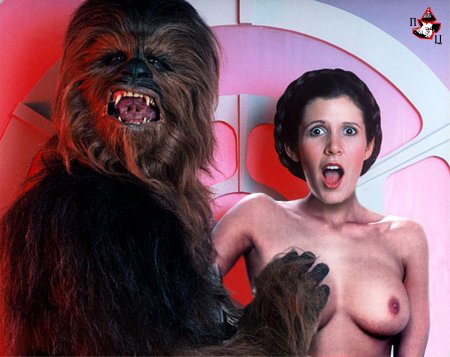 Naked Princess Leia and Chubakka