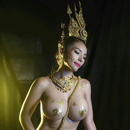 Naked Thai in national costumes