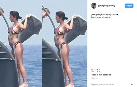 Georgina Rodriguez in the swimsuit of the drain