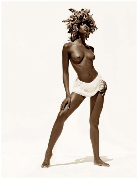Naomi Campbell in his youth naked