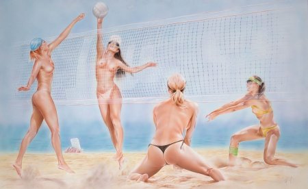Naked female volleyball