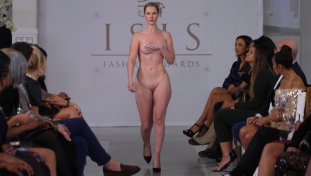 Fashion show of naked women