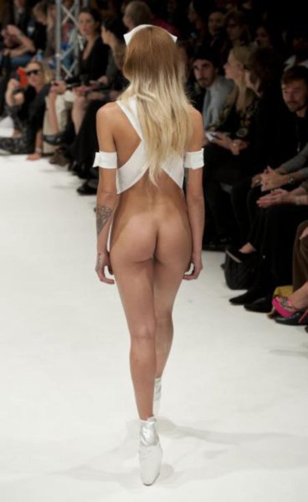 Naked models at the fashion show
