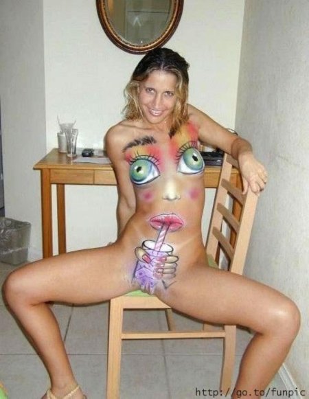 Naked in painted clothes