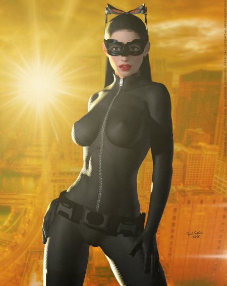 Naked woman cat cosplay