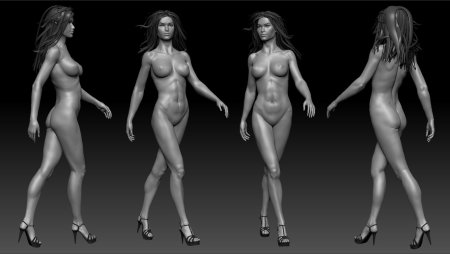 Naked female body reference