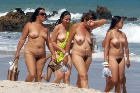 Naked women on nudist beaches