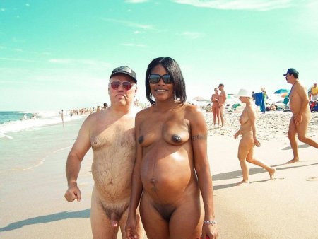 Naked couples on the beach