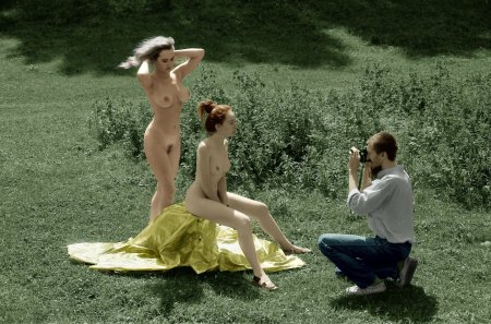 Shooting of an erotic photo shoot