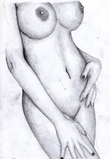 Drawings with a pencil girl nude