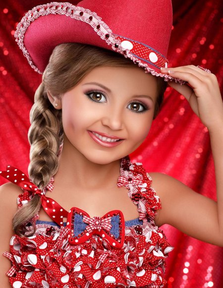 Hairstyle for a girl for a beauty contest