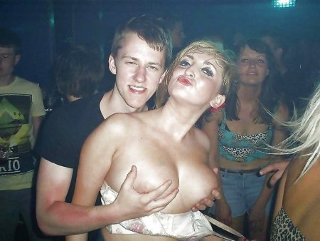 Naked girls in a nightclub