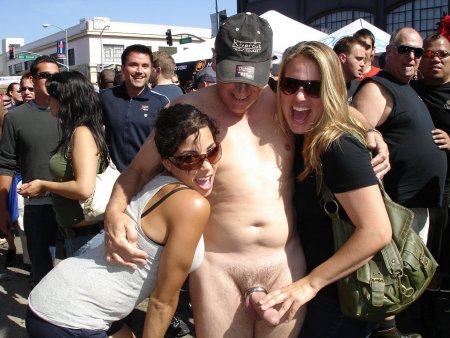 Naked women men in public