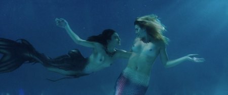 Naked girls underwater