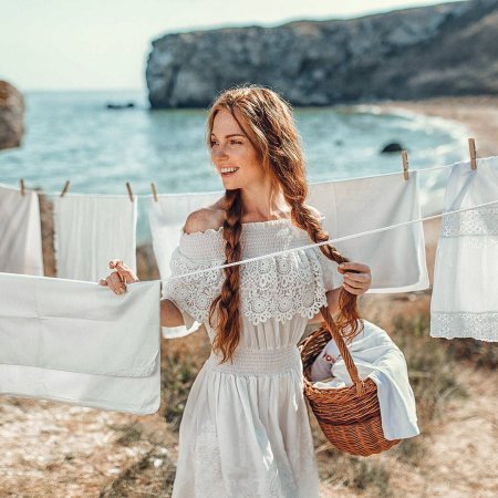 Photo session with a washed underwear