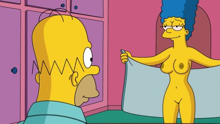Naked Marge and Lisa Simpson