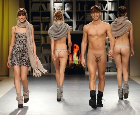 Guys without panties on the catwalk