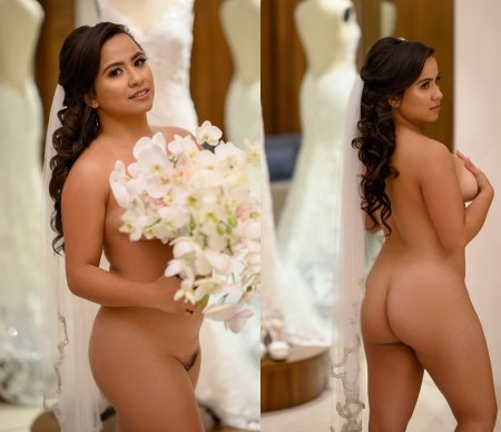 Wedding nude in the studio naked