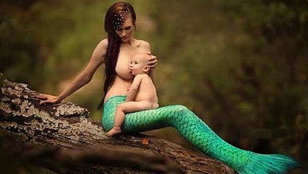 A real naked mermaid
