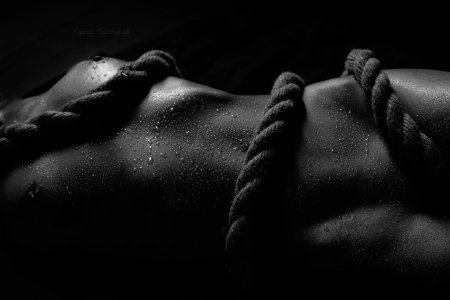 Nude black -white small breasts