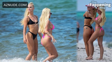 Alisha Lemann naked on a deck chair