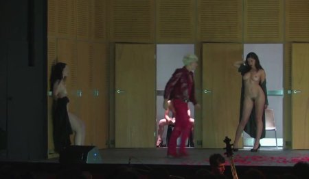 Naked performance on stage