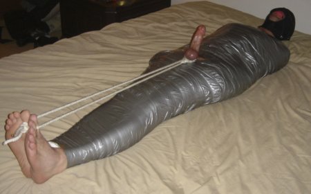 Bdsm tape mummy amput