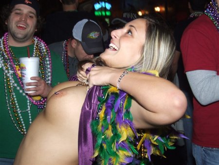 Showed breasts at the holiday