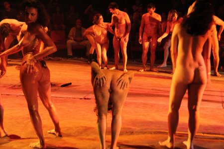 Naked on the theater stage