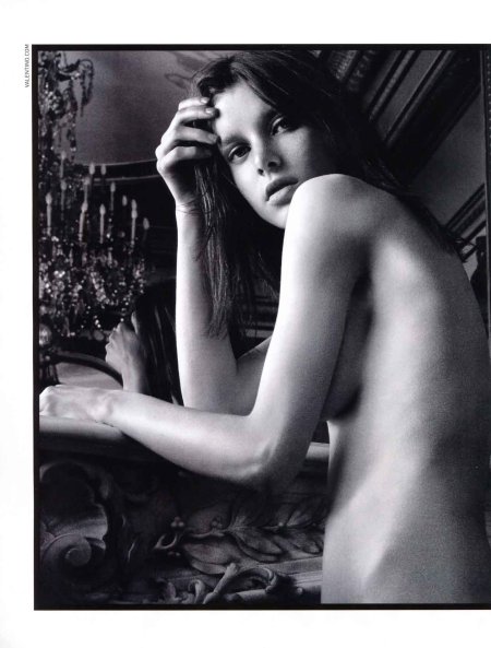 Vodianova naked on the couch